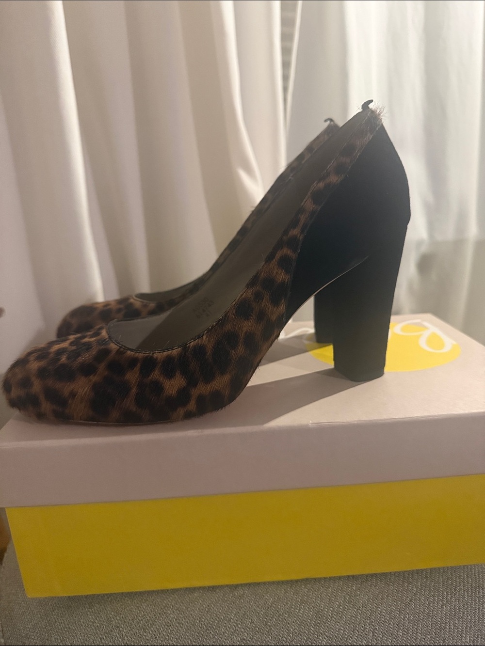 Boden Leopard Italian Pony Heels size 10